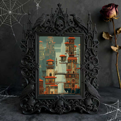 Gothic Dark Frame | Punk Rock Concert After-party Decor, Photo Holder, Waterproof Plastic