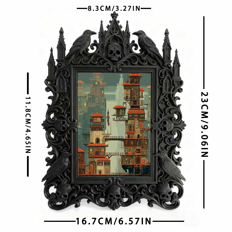 Gothic Dark Frame | Punk Rock Concert After-party Decor, Photo Holder, Waterproof Plastic