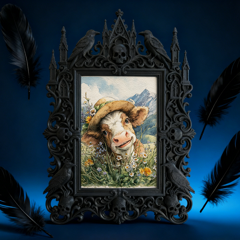 Gothic Dark Frame | Dark Academia Book Fair Decor, Photo Frame, Wall/Tabletop