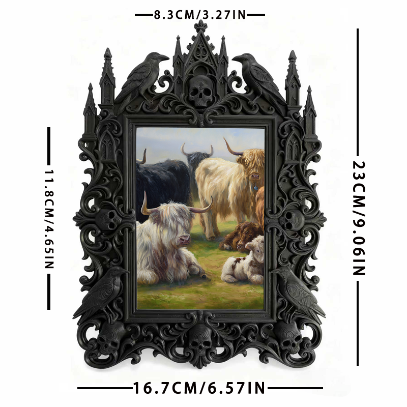 Gothic Dark Frame | Masquerade Ball Decor, Photo Ornament, Dual-use