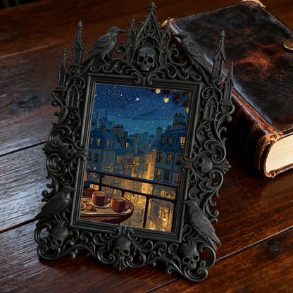 Gothic Dark Frame | Witchy Craft Fair Booth Decor, Photo Display, Waterproof Plastic