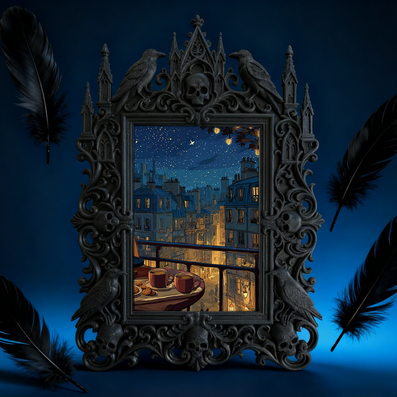 Gothic Dark Frame | Witchy Craft Fair Booth Decor, Photo Display, Waterproof Plastic