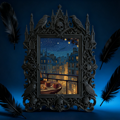 Gothic Dark Frame | Witchy Craft Fair Booth Decor, Photo Display, Waterproof Plastic