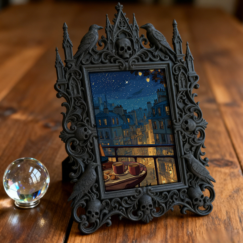 Gothic Dark Frame | Witchy Craft Fair Booth Decor, Photo Display, Waterproof Plastic