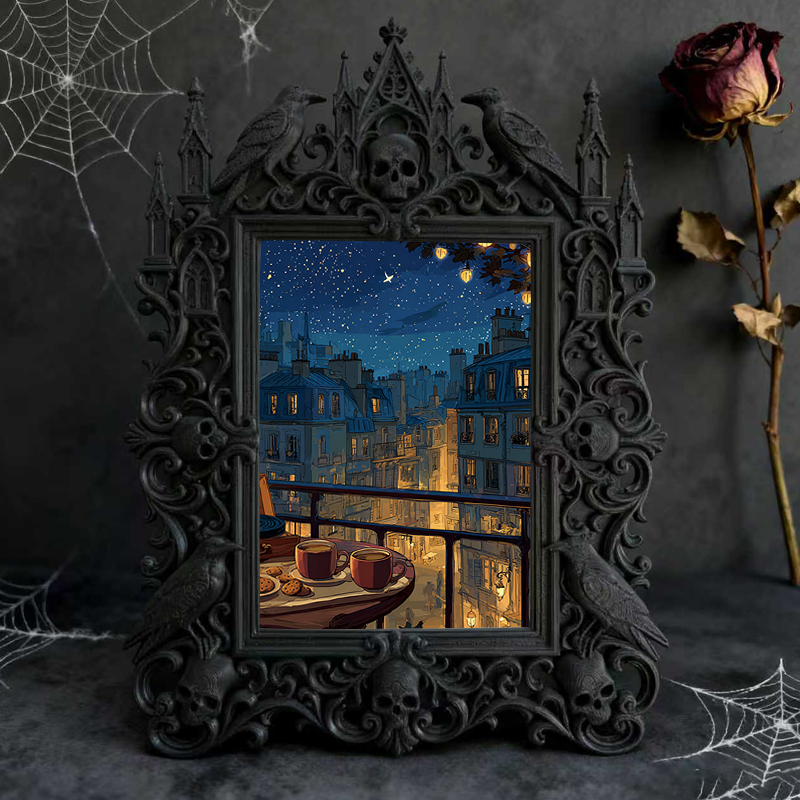 Gothic Dark Frame | Witchy Craft Fair Booth Decor, Photo Display, Waterproof Plastic