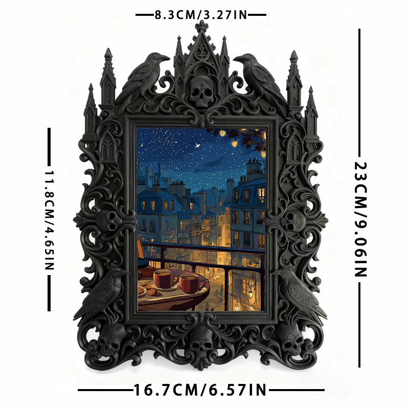 Gothic Dark Frame | Witchy Craft Fair Booth Decor, Photo Display, Waterproof Plastic
