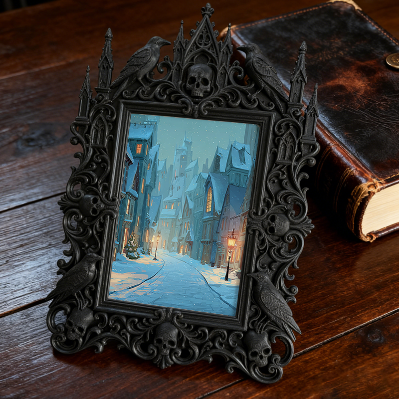 Gothic Dark Frame | Werewolf-themed Camping Party Decor, Photo Holder, Wall-mountable