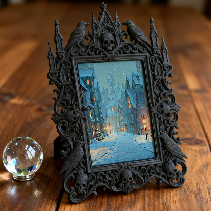 Gothic Dark Frame | Werewolf-themed Camping Party Decor, Photo Holder, Wall-mountable