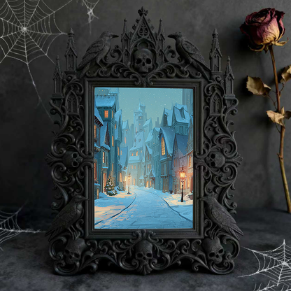 Gothic Dark Frame | Werewolf-themed Camping Party Decor, Photo Holder, Wall-mountable