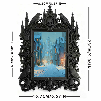 Gothic Dark Frame | Werewolf-themed Camping Party Decor, Photo Holder, Wall-mountable