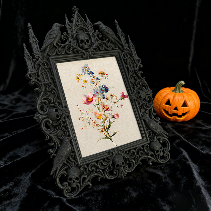 Gothic Dark Frame | Vintage Horror Movie Screening Decor, Photo Holder, Waterproof Plastic