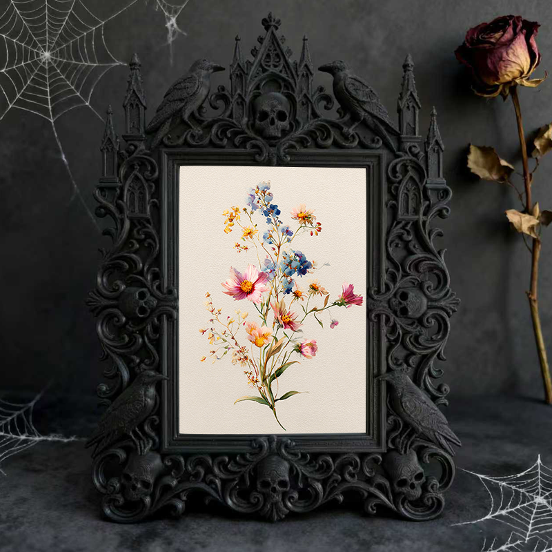 Gothic Dark Frame | Vintage Horror Movie Screening Decor, Photo Holder, Waterproof Plastic