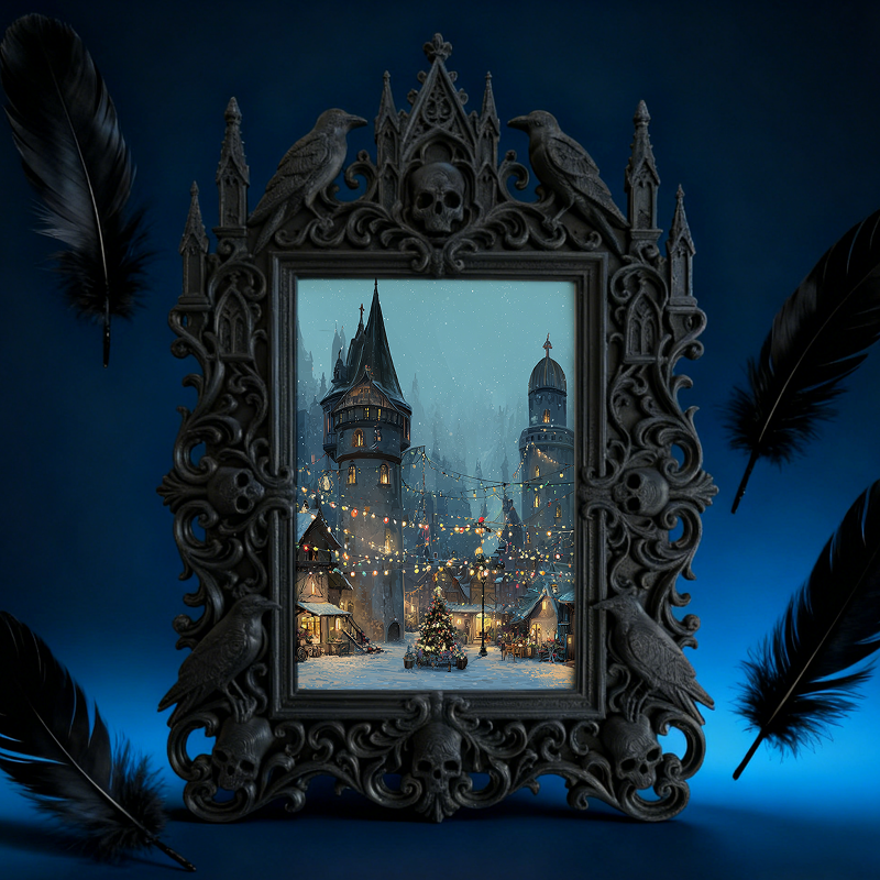 Gothic Dark Frame | Dark Art Exhibition Opening Decor, Photo Frame, Dual-use
