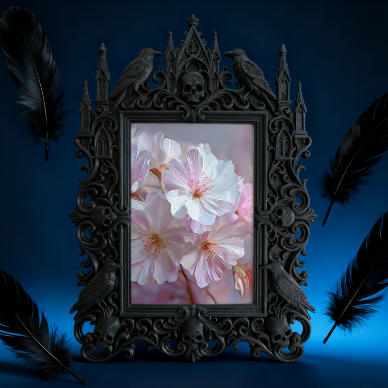 Gothic Dark Frame | Artist Studio Wall Decor, Photo Ornament, Waterproof Plastic