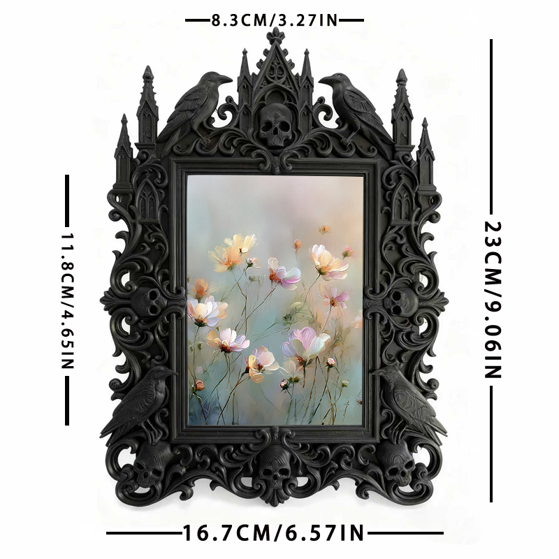 Gothic Dark Frame | Student Dorm Dark Corner Decor, Photo Display, Wall/Tabletop
