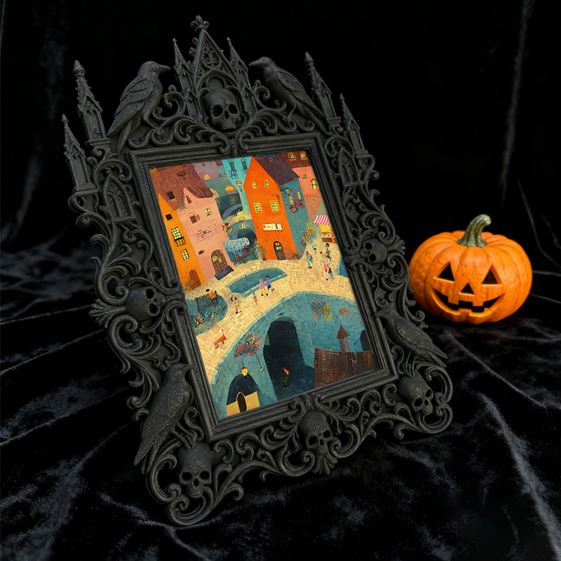 Gothic Dark Frame | Podcast Recording Studio Decor, Photo Holder, Dual-use