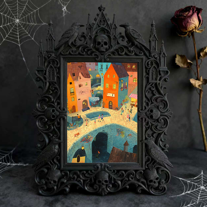 Gothic Dark Frame | Podcast Recording Studio Decor, Photo Holder, Dual-use