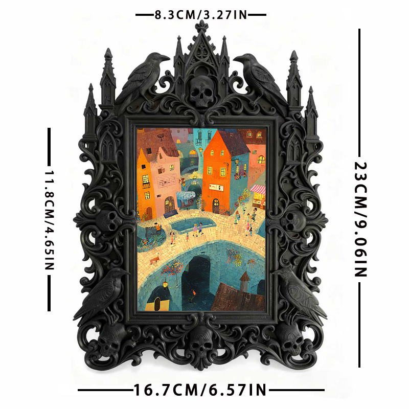 Gothic Dark Frame | Podcast Recording Studio Decor, Photo Holder, Dual-use