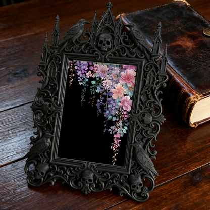 Gothic Dark Frame | Gaming Room Setup Decor, Photo Prop, Waterproof Plastic Frame