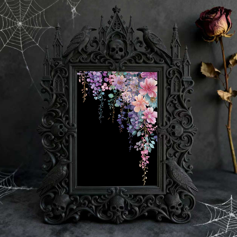 Gothic Dark Frame | Gaming Room Setup Decor, Photo Prop, Waterproof Plastic Frame