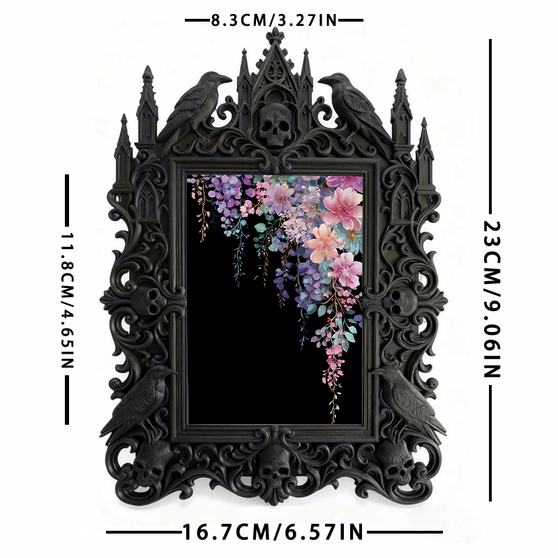 Gothic Dark Frame | Gaming Room Setup Decor, Photo Prop, Waterproof Plastic Frame