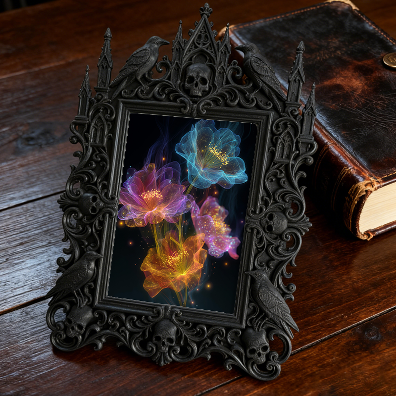 Gothic Dark Frame | Vintage Camera Collection Room Decor, Photo Ornament, Wall-mountable