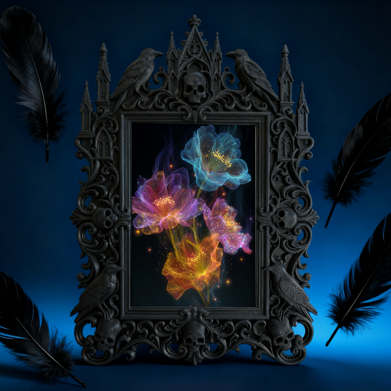 Gothic Dark Frame | Vintage Camera Collection Room Decor, Photo Ornament, Wall-mountable