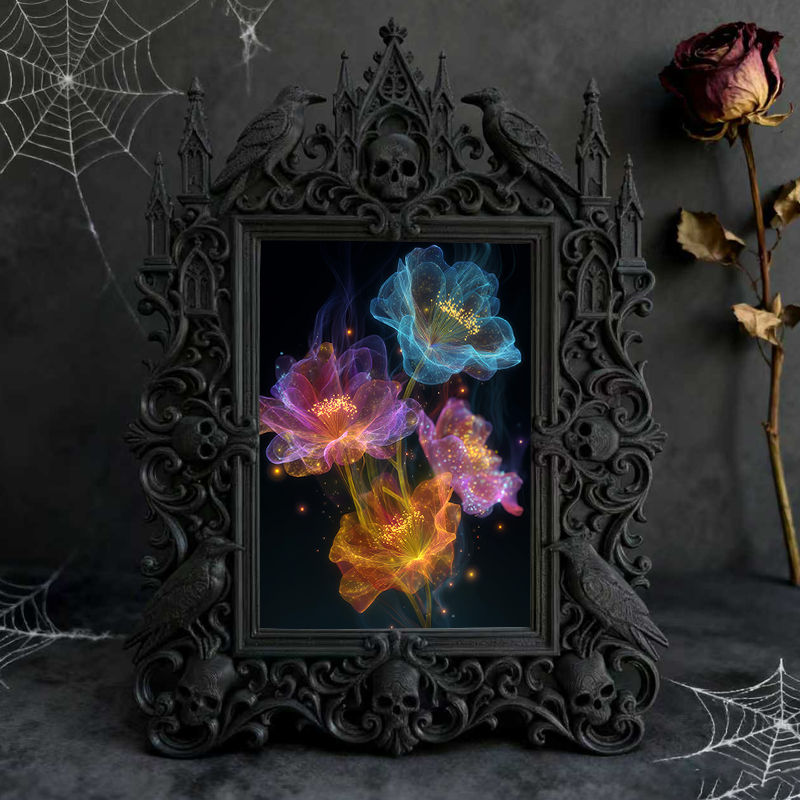 Gothic Dark Frame | Vintage Camera Collection Room Decor, Photo Ornament, Wall-mountable