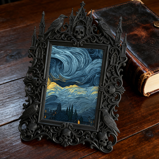 Gothic Dark Frame | Pet Gothic-themed Corner Decor, Pet Photo Holder, Waterproof Plastic