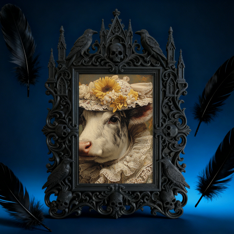 Gothic Dark Frame | Wine Cellar Decor, Photo Frame, Wall/Tabletop