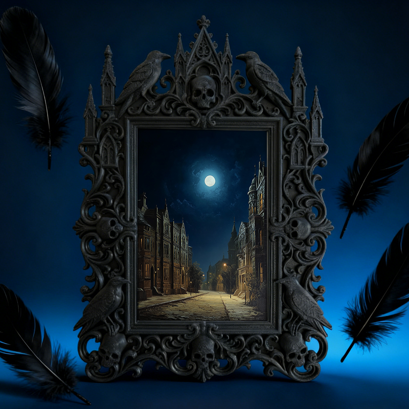 Gothic Dark Frame | Bike Custom Shop Decor, Photo Ornament, Dual-use