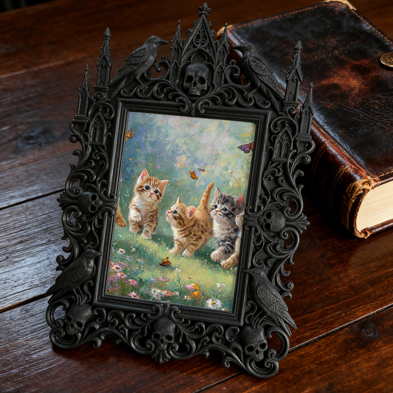 Gothic Dark Frame | Soap Making Studio Decor, Photo Holder, Wall-mountable