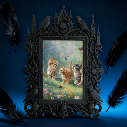 Gothic Dark Frame | Soap Making Studio Decor, Photo Holder, Wall-mountable