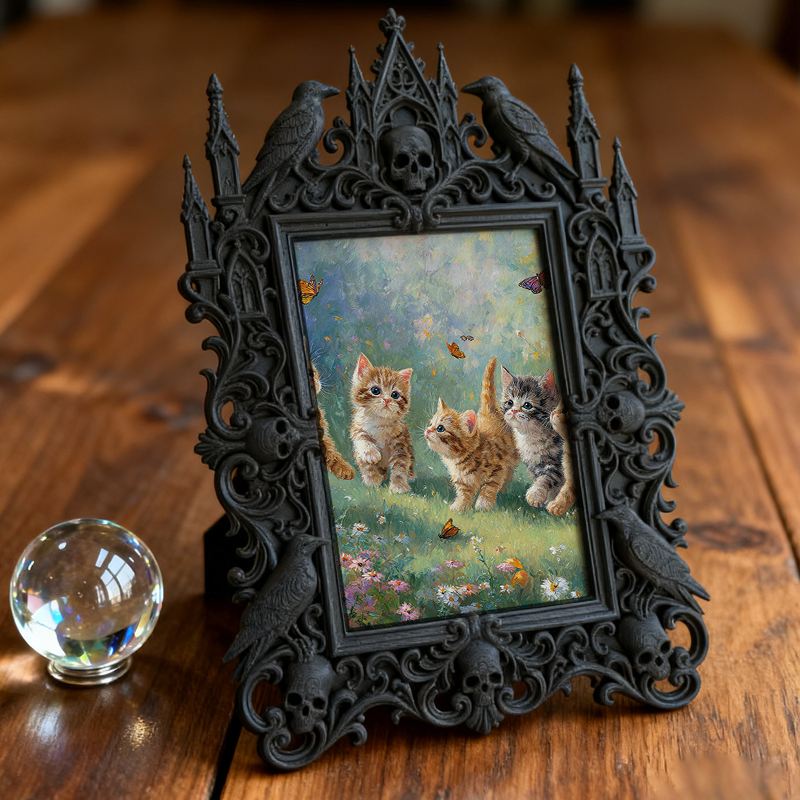 Gothic Dark Frame | Soap Making Studio Decor, Photo Holder, Wall-mountable