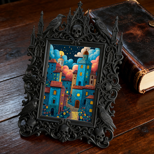 Gothic Dark Frame | Spooky Doll Collection Room Decor, Photo Ornament, Waterproof Plastic Frame