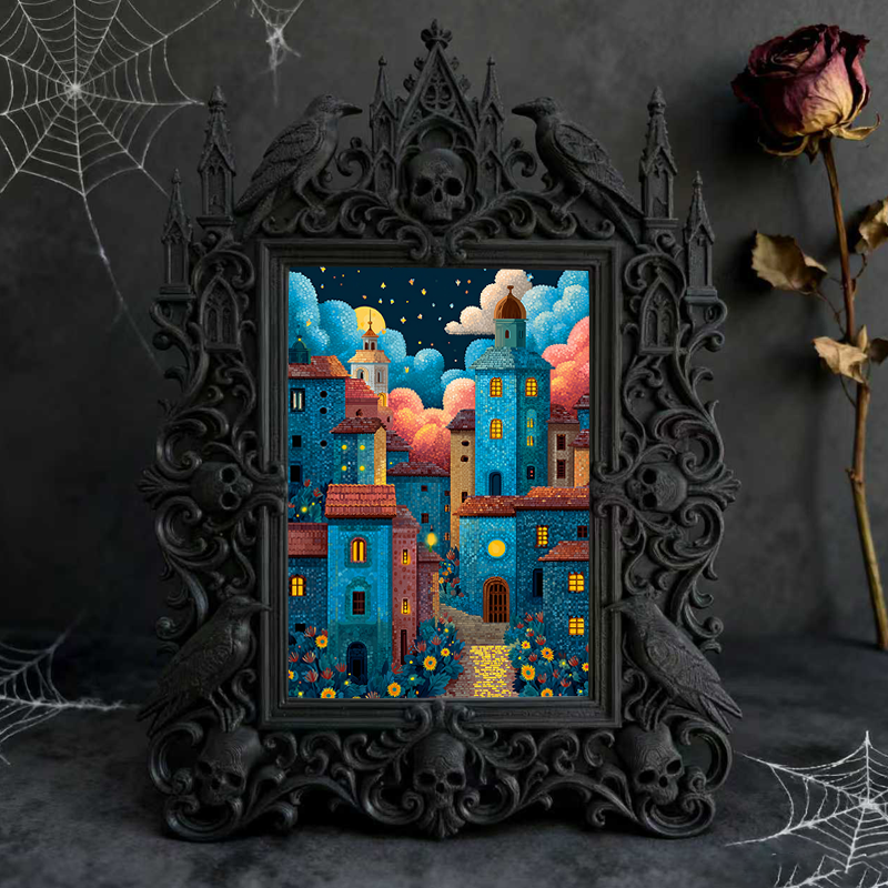 Gothic Dark Frame | Spooky Doll Collection Room Decor, Photo Ornament, Waterproof Plastic Frame