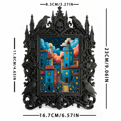 Gothic Dark Frame | Spooky Doll Collection Room Decor, Photo Ornament, Waterproof Plastic Frame