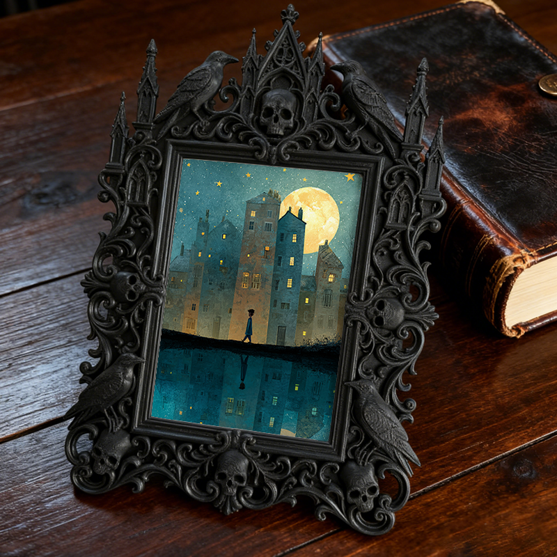 Gothic Dark Frame | Taxidermy Shop Decor, Photo Ornament, Waterproof Plastic