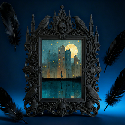 Gothic Dark Frame | Taxidermy Shop Decor, Photo Ornament, Waterproof Plastic