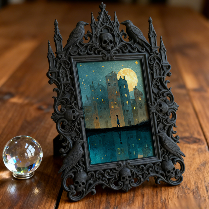 Gothic Dark Frame | Taxidermy Shop Decor, Photo Ornament, Waterproof Plastic
