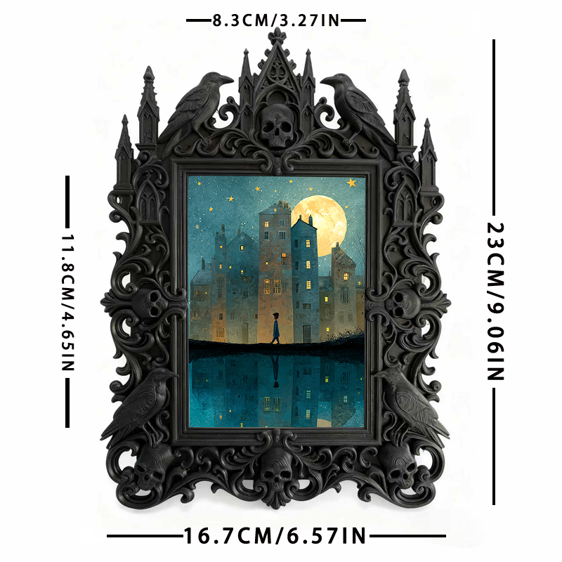 Gothic Dark Frame | Taxidermy Shop Decor, Photo Ornament, Waterproof Plastic