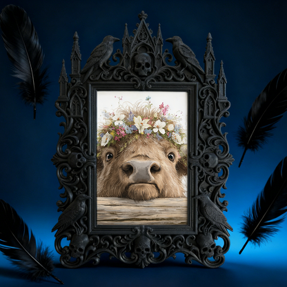 Gothic Dark Frame | Astrology Club Meeting Room Decor, Photo Holder, Waterproof Plastic