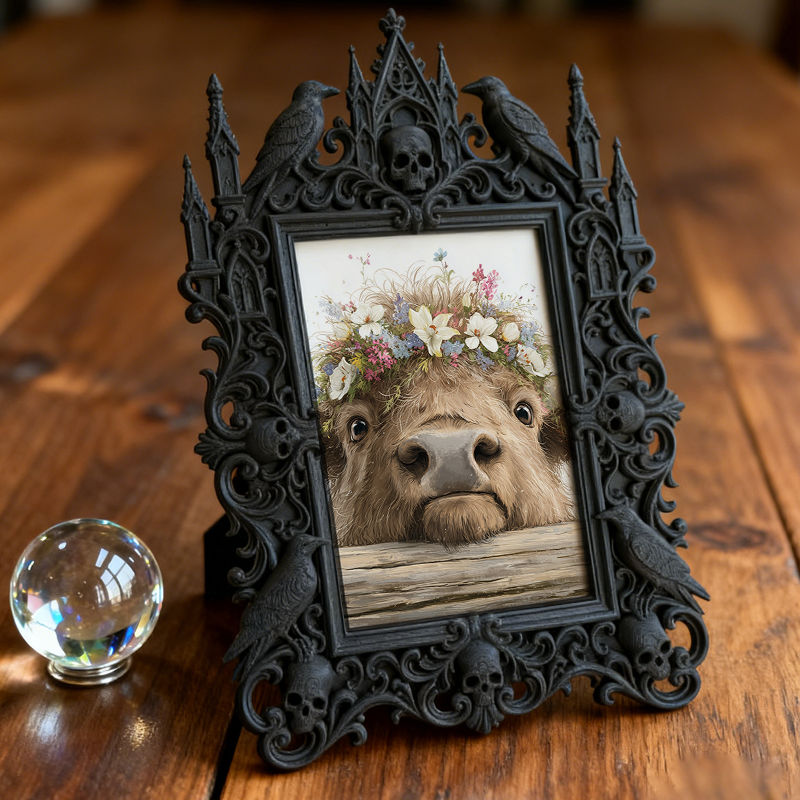 Gothic Dark Frame | Astrology Club Meeting Room Decor, Photo Holder, Waterproof Plastic