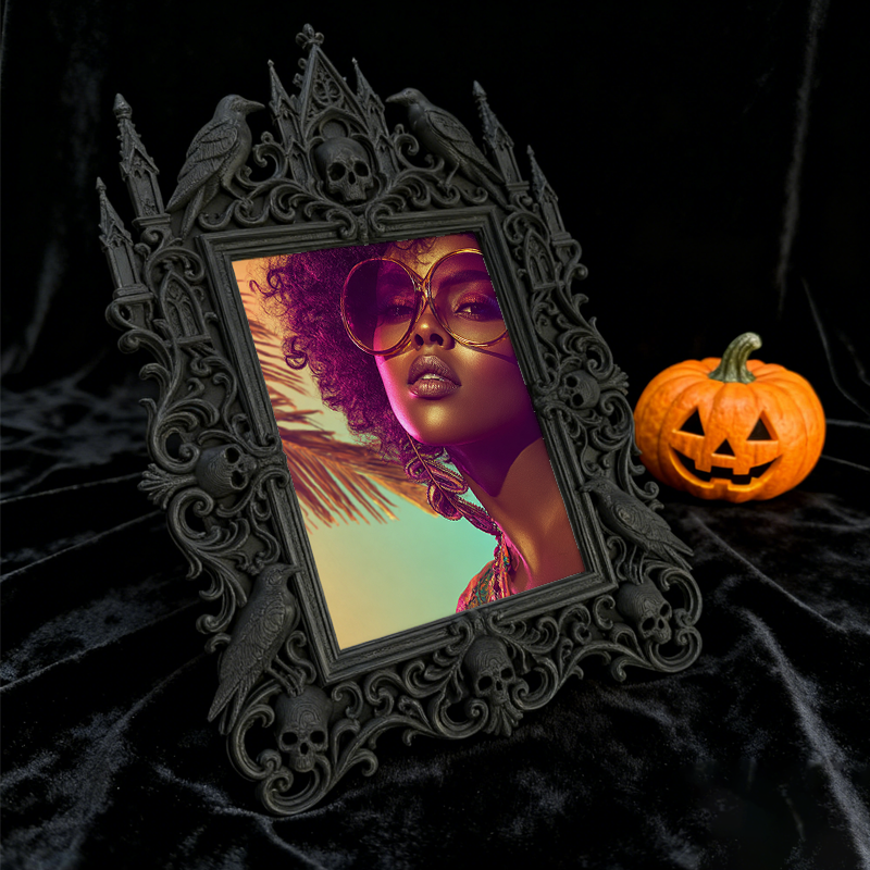 Gothic Dark Frame | Roller Derby Team Locker Room Decor, Photo Ornament, Wall/Tabletop