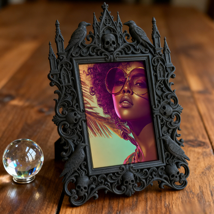 Gothic Dark Frame | Roller Derby Team Locker Room Decor, Photo Ornament, Wall/Tabletop