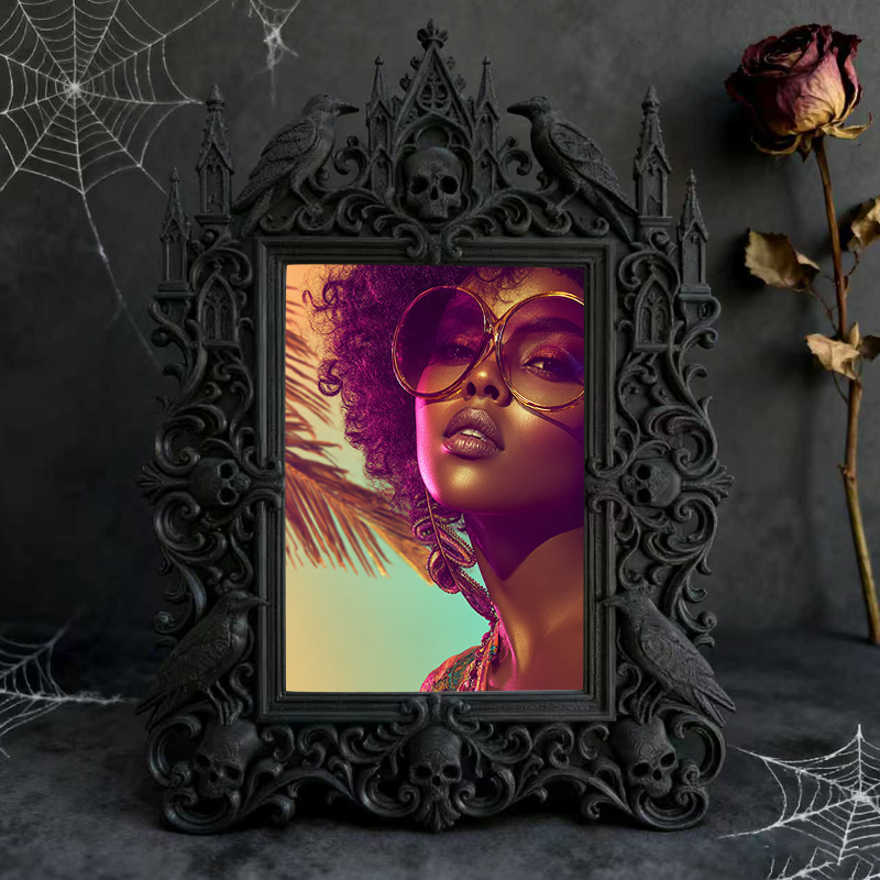 Gothic Dark Frame | Roller Derby Team Locker Room Decor, Photo Ornament, Wall/Tabletop