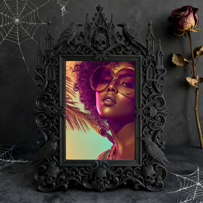 Gothic Dark Frame | Roller Derby Team Locker Room Decor, Photo Ornament, Wall/Tabletop