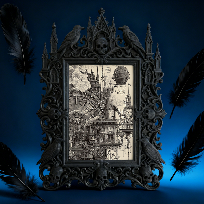 Gothic Dark Frame | Candle Wax Seal Studio Decor, Photo Display, Dual-use