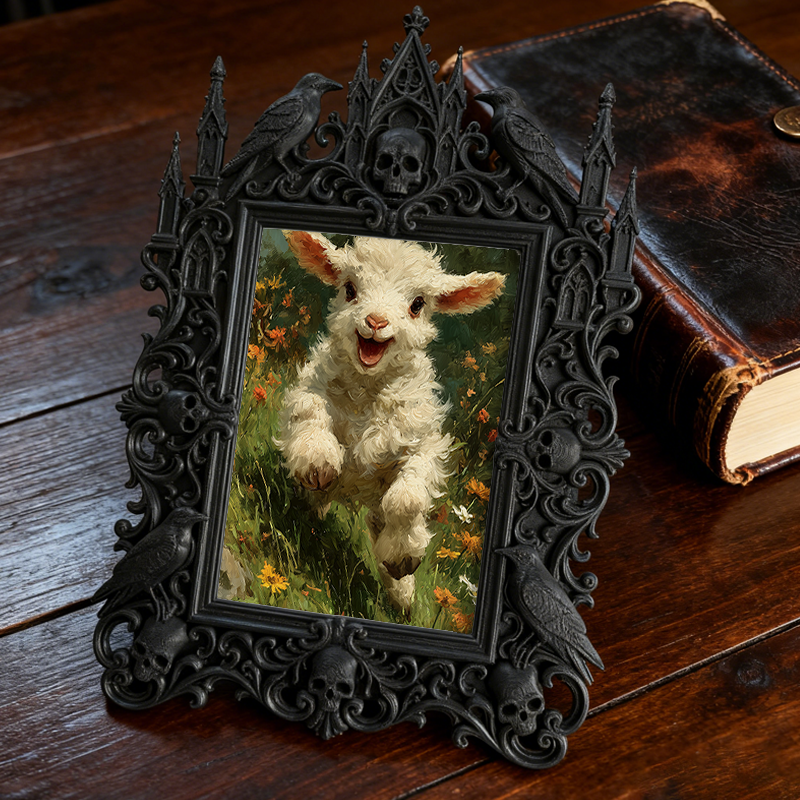 Gothic Dark Frame | Gothic Plant Shop Decor, Photo Holder, Waterproof Plastic Frame