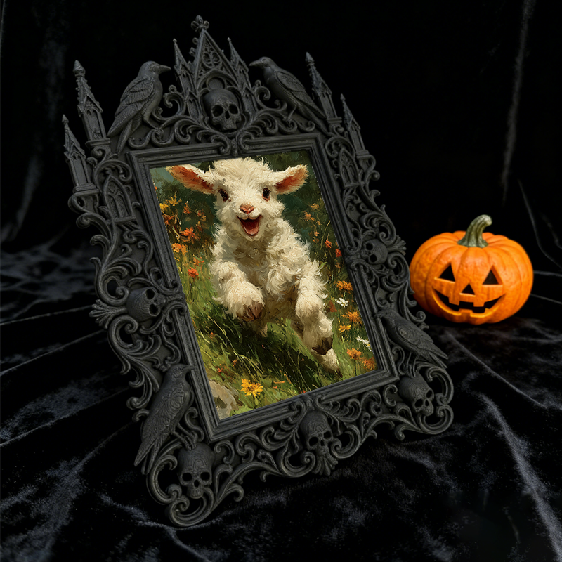 Gothic Dark Frame | Gothic Plant Shop Decor, Photo Holder, Waterproof Plastic Frame